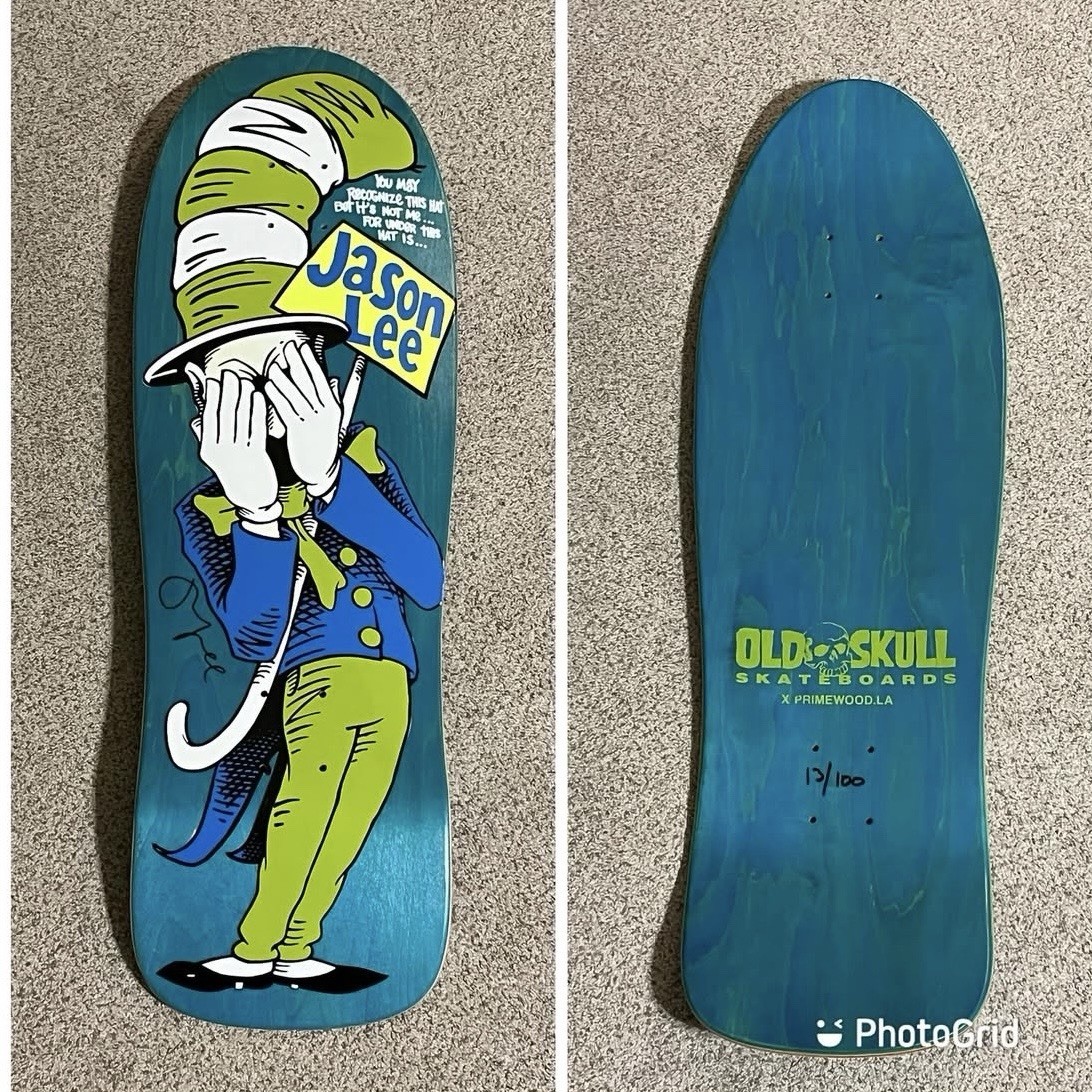 Jason Lee Cat In The Hat SIGNED Prime Wood/Old Skull Exclusi
