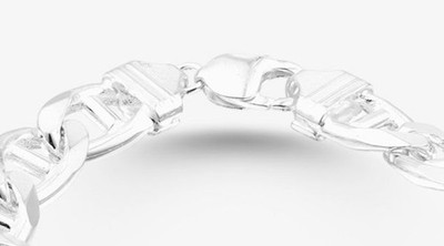 Sterling Silber Mariner Anker Rambo Armband 23 cm / 9''