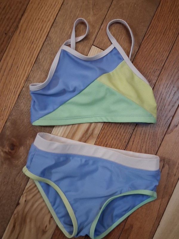 Ideology Girls Two Piece Color Block Bikini Size 5