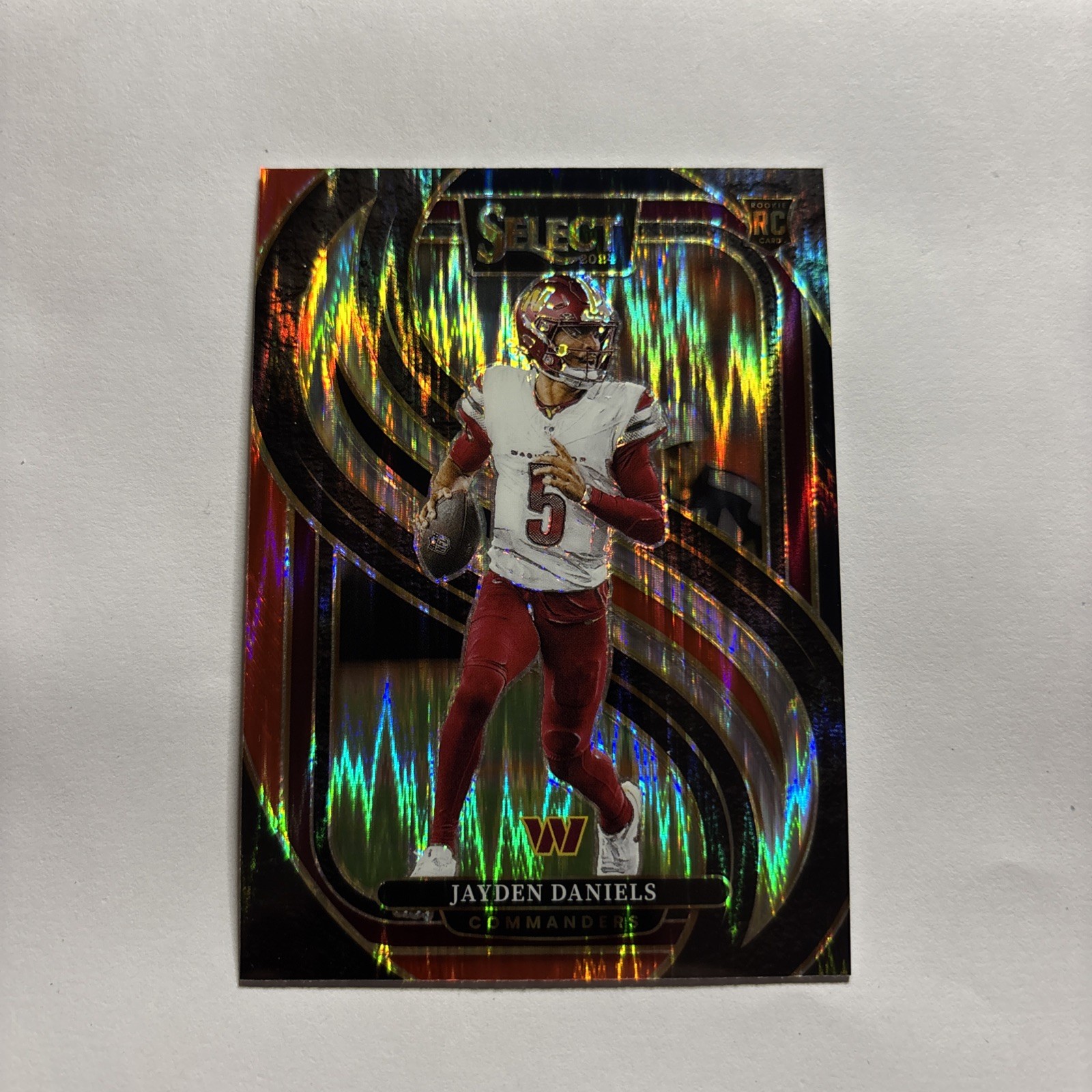 2024 Panini Select #112 Jayden Daniels Black & Red Prizm Shock