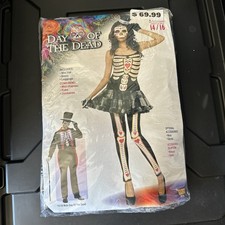 DAY OF THE DEAD WOMEN HALLOWEEN COSTUME ONE SIZE