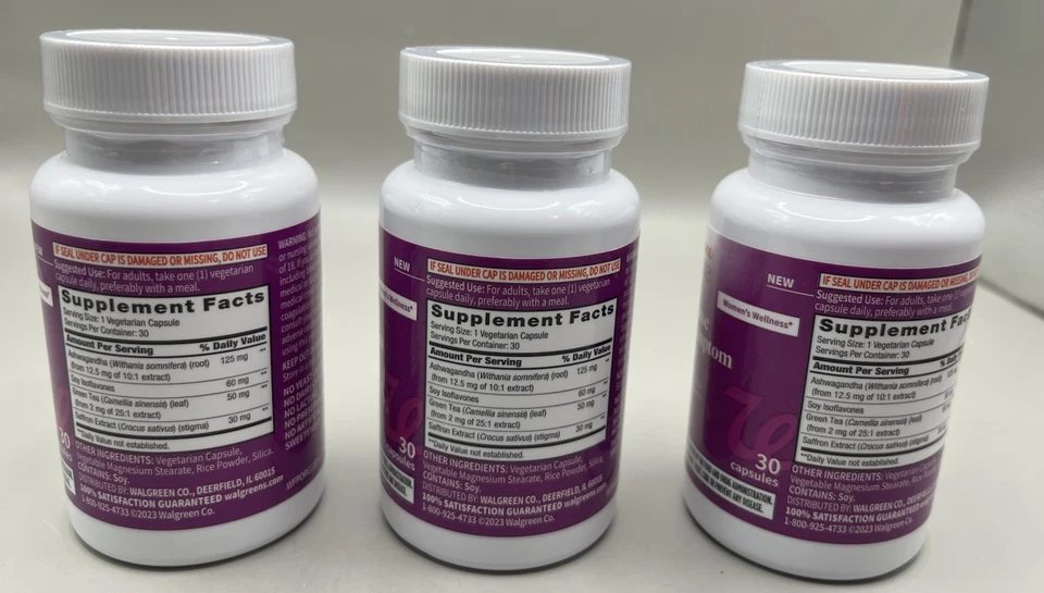 Lote de (3) Walgreens GRATIS+PURA Menopausia Multi-Síntomas Apoyo 30 cápsulas cada una Foto 2 de 4