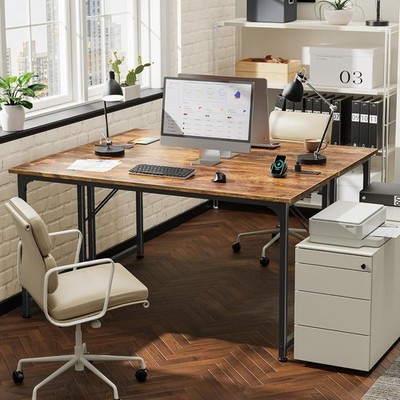 PRAISUN 55 X 20 Inch Office Computer Desk with Power Outlets and USB-C