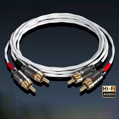 Silver Plated RCA Audio Cable Audiophile RCA Cable 1m