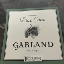 Restoration Hardware Pinecone Garland 8 ft Christmas Holiday Rustic Woods Cabin