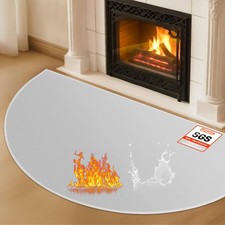 Hearth Rugs for Fireplaces Fire Resistant, 42 x 24 inch Fireproof Fireplace M...
