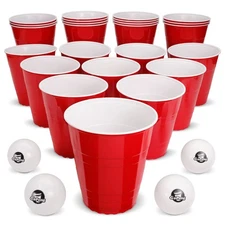 GoPong GoBig Giant 110 oz Red Party Cup 24 Pack with 4 XL Pong Balls - 24 Giant
