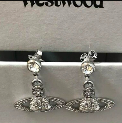 Vivienne Westwood Mini bas Relief Earrings Silver Accessory with