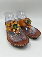 Spring Step L Artiste Linda-BR Women s EU40 US9 Brown Leather Floral 3D