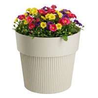 Howhomely Blumentopf Pflanztopf H14Xb16Cm ÜBertopf Pflanzgefäß Beige Geriffelt