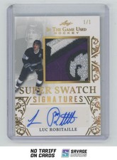2020-21 Leaf ITG Used Super Swatch Sugnatures Luc Robitaille 1/1 #SSS-LR1 Los