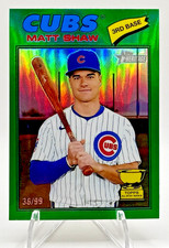 Matt Shaw 2026 Topps Heritage #299 Green Chrome Refractor /99 Gold Cup Cubs