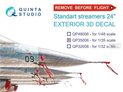 QTSQP35006 1:35 Quinta Studio 3D Decal - Remove Before Flight Flags 24-inch