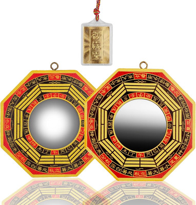 3 PCS Traditional Chinese Bagua Mirror Set - 4 Inch Concave & Convex Feng Shui M