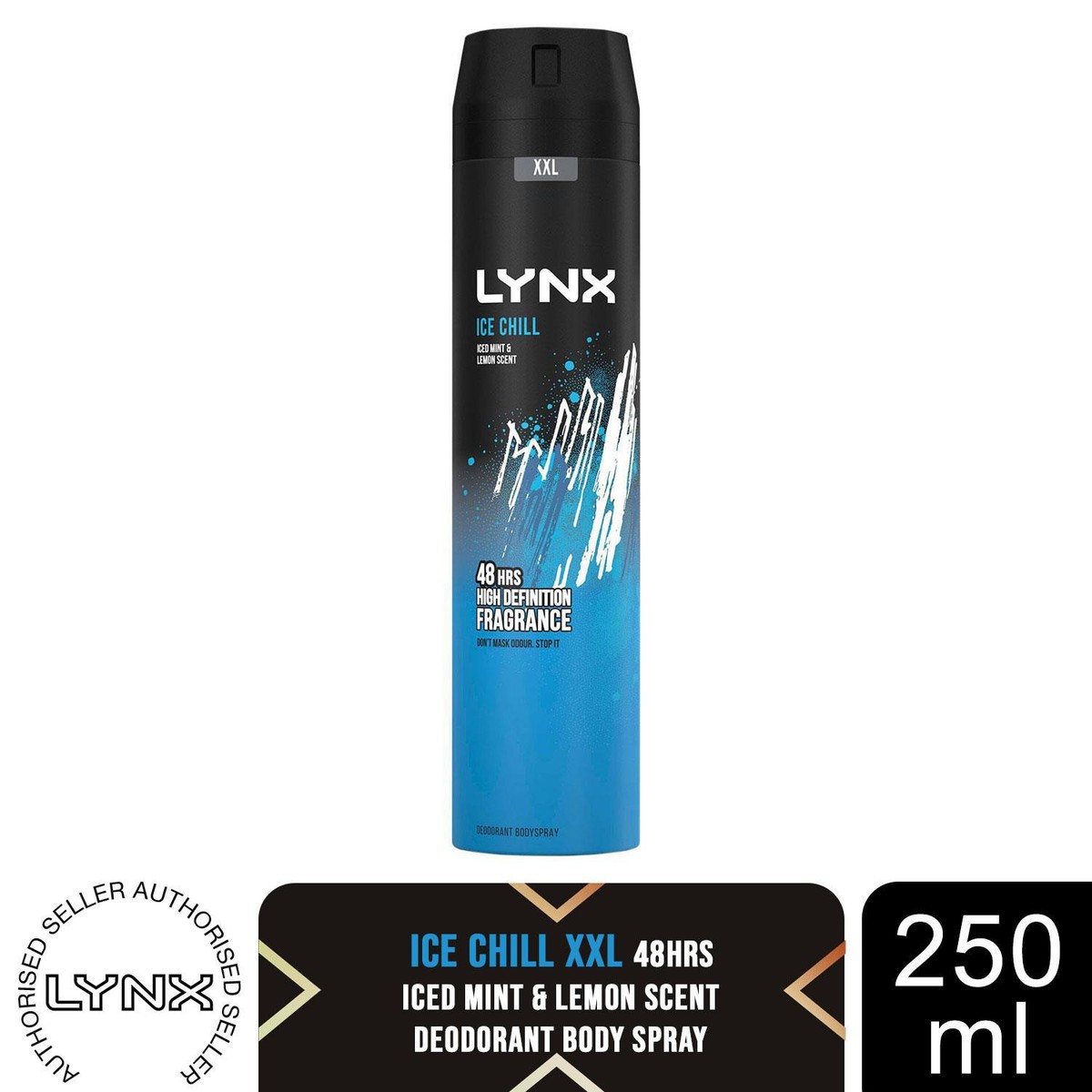 Lynx XXL Ice Chill 48-Hour High Definition Fragrance Body Spray Deodorant,  250ml