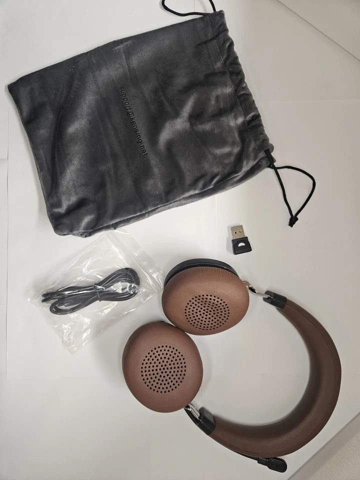 Auriculares Inalámbricos Kensing Con Micrófono, Marrón, Audio 40mm, Dongle USB Foto 3 de 3
