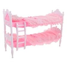 Juego de ropa de cama para casa de muñecas cama de juguete para niños litera 1 escala 12 muebles