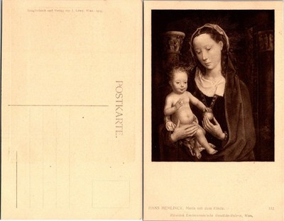 Hans Memling Maria mit dem Kinde Postcard Vienna 1909 Art Reproduction Unposted