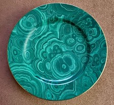VTG Neiman Marcus Salad Plates Set of 4 Green Malachite 8” wide RARE