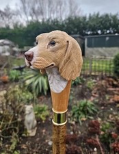 wooden walking stick hand carved Dog wooden walking cane