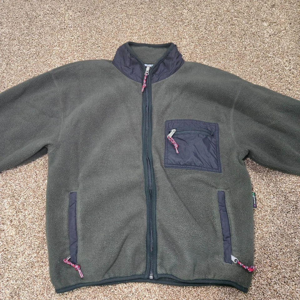 Vintage EMS Polartec Green Full Zip Fleece Jacket Sz Med Eastern Mountain Sports - Image 2 of 4