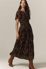 NWT Anthropologie Black Motif The Somerset Maxi Dress Velvet Edition - $178 NEW!