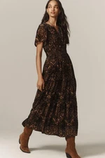 NWT Anthropologie Black Motif The Somerset Maxi Dress Velvet Edition - $178 NEW!