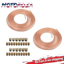 Pair Copper Brake Line Tubing Kit 14 Od 25 Ft Coil Roll W 32 Fittings Pair Copper Brake Line Tubing Kit 14 Od 25 Ft Coil Roll W 32 Fittings