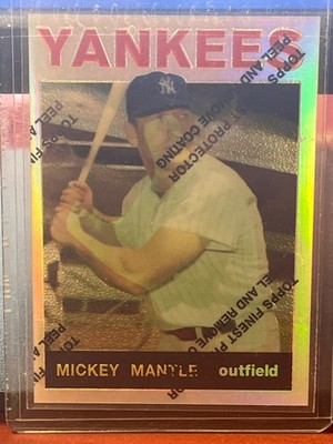 1996 Topps FINEST CHROME REFRACTOR #14 Mickey Mantle Yankees 1964 RARE GT