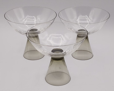 Mid Century Rosenthal Fortuna Champagne Coupes Elsa Fischer-Treyden READ BLUE