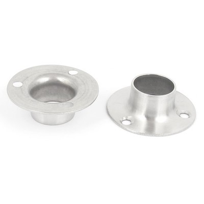 Closet Hanging Rail Rod End Flange Support Bracket Socket 2pcs for 19mm Dia Pipe