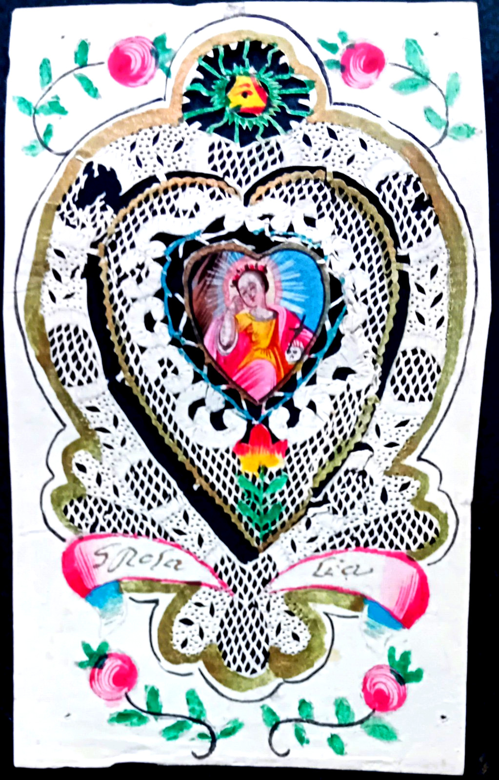 Canivet manuel Image pieuse sur Velin Sainte Rosa Lea Bon état