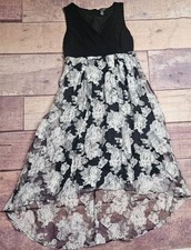 Candalite Dress Black Floral Size XL Crinkle Chiffon