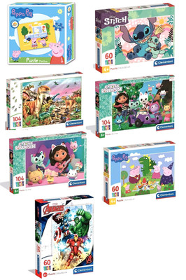 Marvel Avengers Peppa Pig Disney Stitch Kinderpuzzle 50,60,104 Teile Clementoni