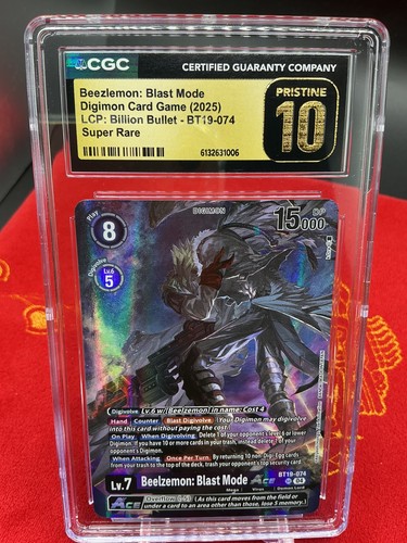 Beelzemon: Blast Mode ACE BT19-074 Digimon Billion LM-06 CGC Pristine 10