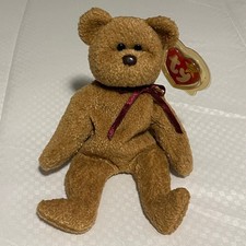 TY Beanie Baby Curly Bear Plush Toy Original Tags 1996 Retired Tag Error