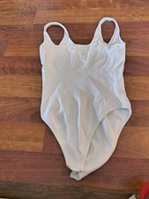 Large Tank Ribbed Body Suit White