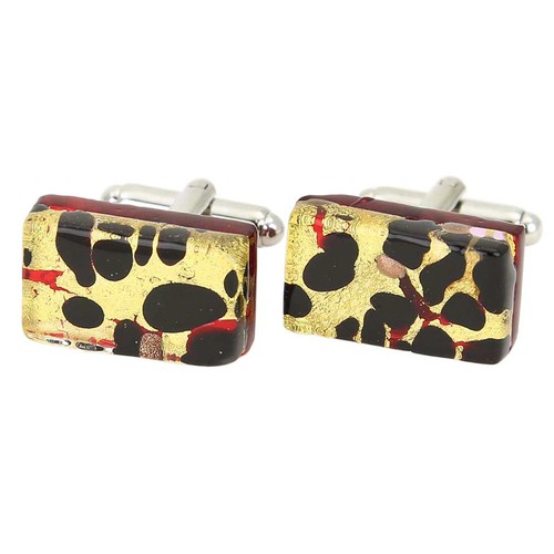 Gemelos rectangulares clásicos venecianos de vidrio GlassOfVenice Murano - oro millefi - Imagen 4 de 6
