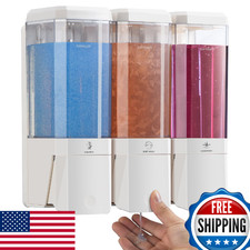 GlintGath Shower Dispenser 3 Chamber Wall Mounted Shampoo Conditioner Soap Bathr