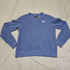 Nike Sweatshirt Men Small Blue Sportswear Club Fleece Crewneck Pullover Sweater
