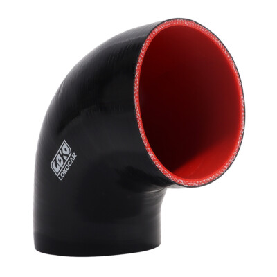 Silicone Hose 3.5'' To 4'' Inch 90° Degree Reducer  89mm-102mm Pipe Coupler Black