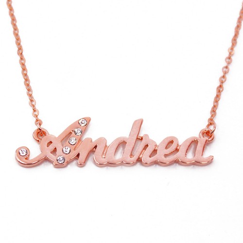 Nombre Collar "ANDREA" - 18ct en rosa Navidad de alta - Regalos | eBay