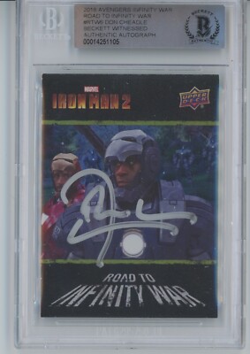Don Cheadle Signed 2018 Marvel Avengers Infinity Wars #RTW6 Beckett BAS Witness