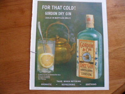 Pall Mall Cigarettes ad 1914 & Gordon's Dry Gin