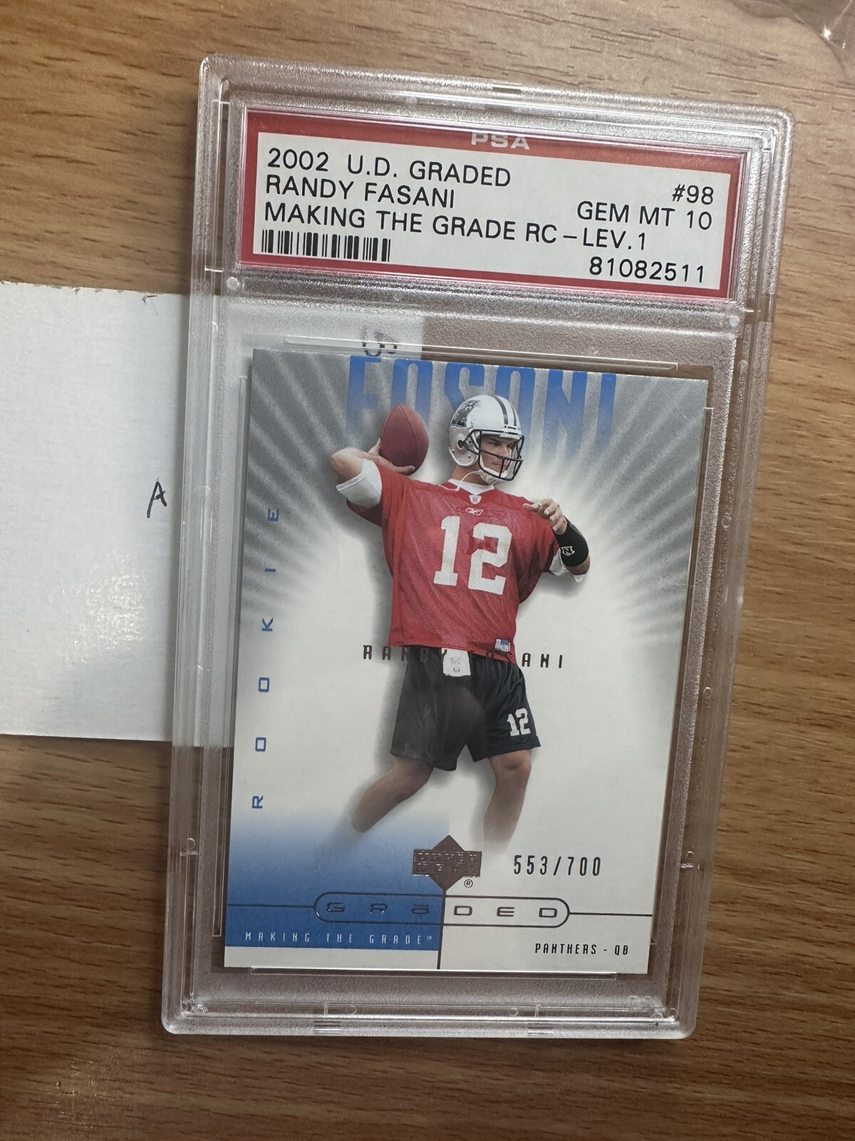 Randy Fasani Upper Deck Graded #98 Making the Grade RC-Lev.1