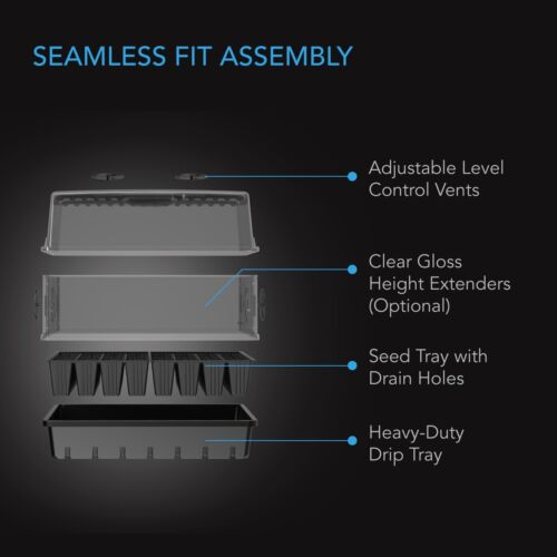 Heavy Duty Humidity Dome Germination Kit, Height Extension, 5x8 Tray - Picture 3 of 7