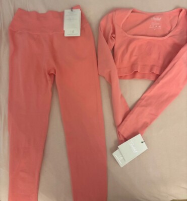 Bombshell Sportswear V Seamless leggings Square neck Pullover Flamingo M