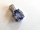 Stunning 9x7mm Oval Natural BlueRed ColorChangeFlouriteWhite Topas SliverPendant — photo 3