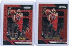 2018-19 Panini Prizm Fastbreak Red Disco Prizm #103 Fred Vanvleet #/125 2 Cards