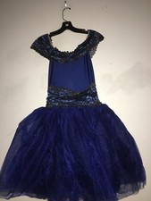 Revolution Size MA Dance wear Royal Blue Lace Off Shoulder Costume Girls Kids